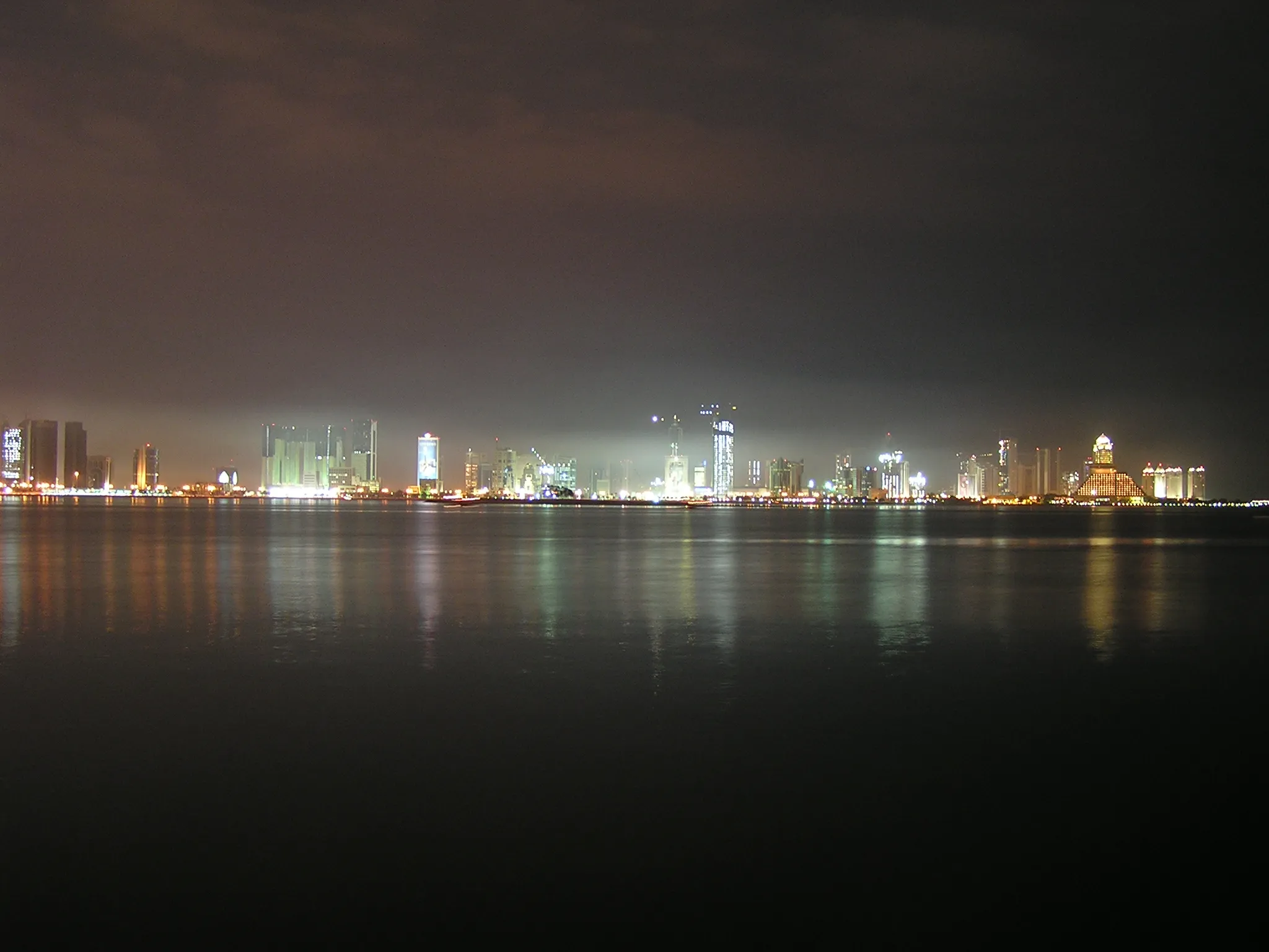 Doha, Qatar skyline at night