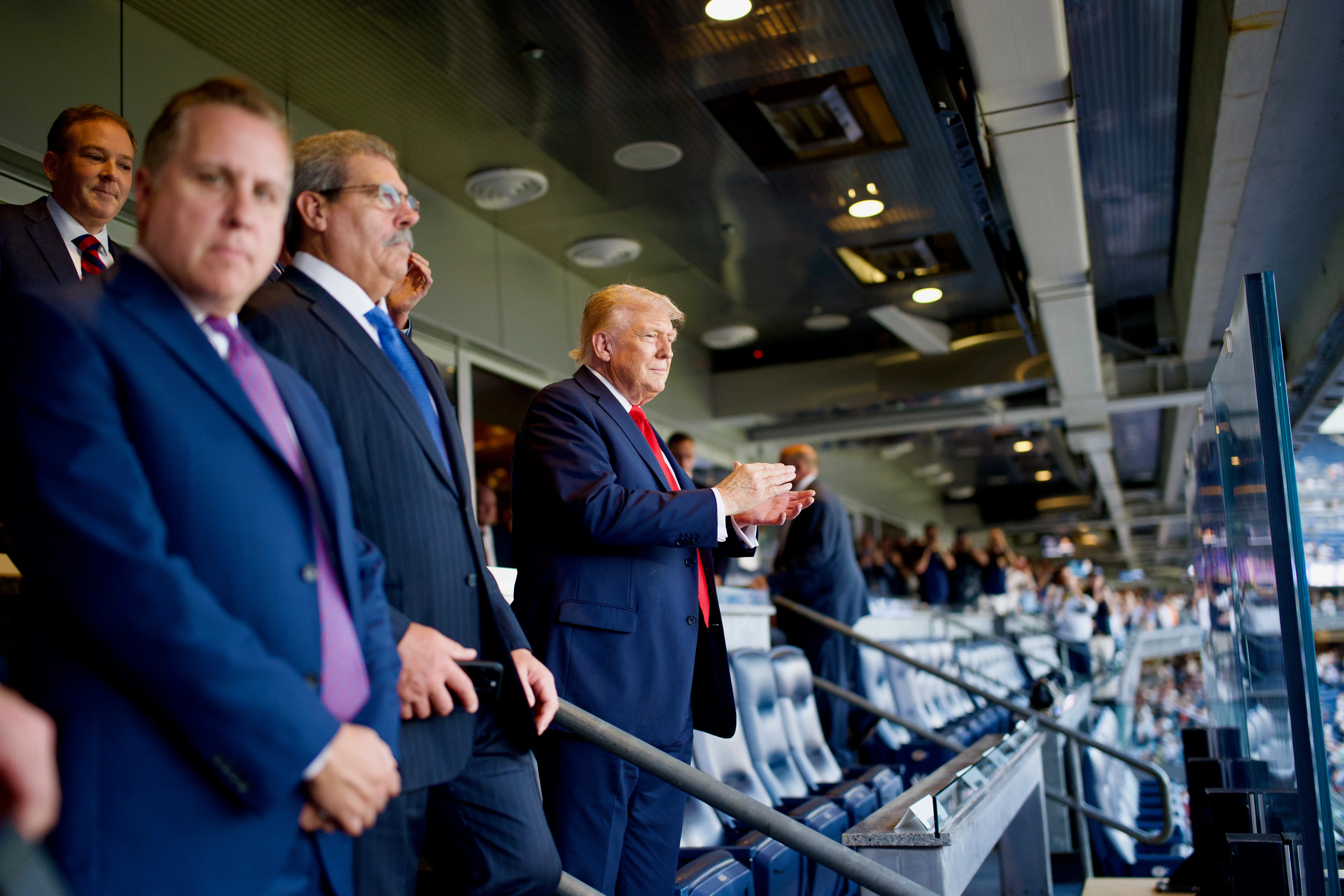 President Trump attends a game between the New York Yankees and Detroit Tigers at Yankee Stadium, September 11, 2025.