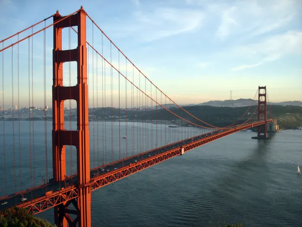 Golden Gate Bridge above San Francisco Bay.