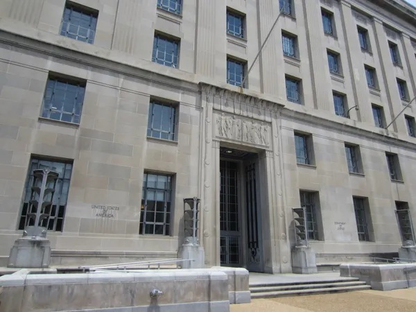 Exterior of the Robert F. Kennedy Department of Justice Building in Washington, D.C.