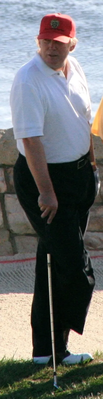 Donald Trump playing golf at one of his courses.