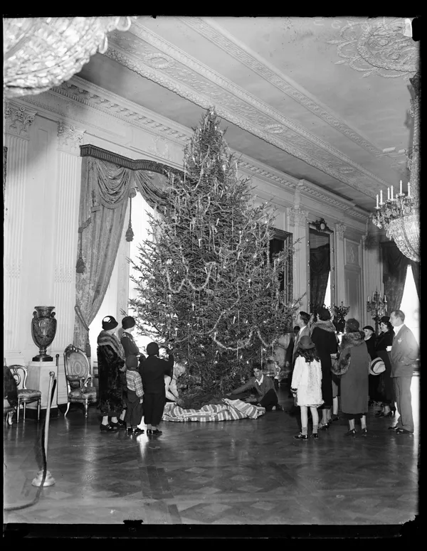 Christmas tree at the White House in Washington, D.C., where the reception was held.
