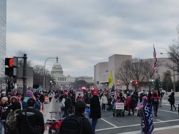 Crowd outside the U.S. Capitol during the January 6, 2021 attack