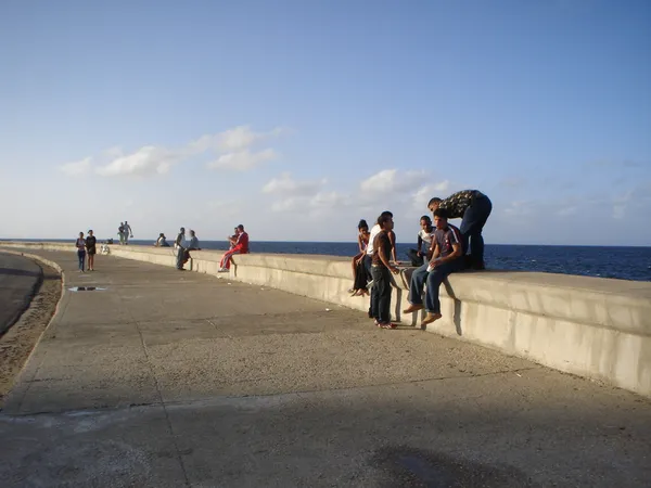 The Malecon seawall in Havana, Cuba