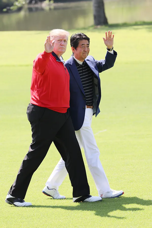 Donald Trump on a golf course