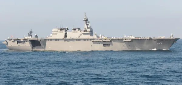 JS Izumo, a Japan Maritime Self-Defense Force helicopter destroyer, at sea