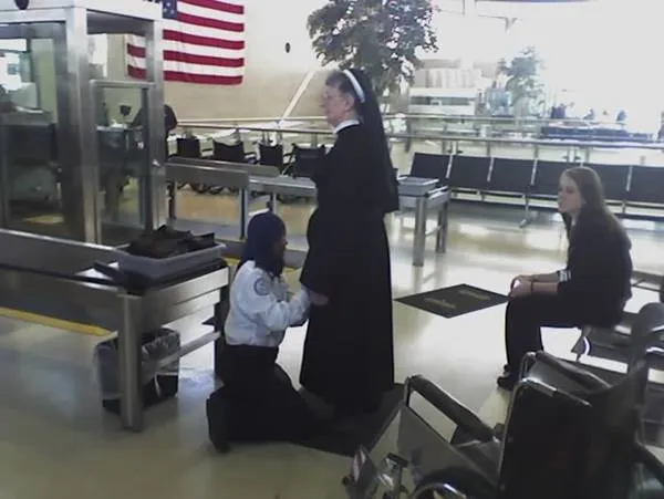 A TSA security checkpoint at a U.S. airport