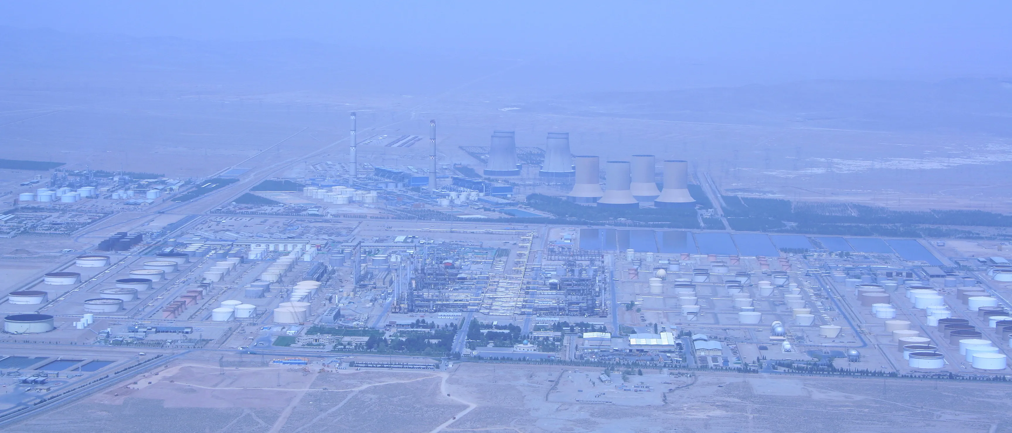 The Isfahan oil refinery and thermal power station in Iran