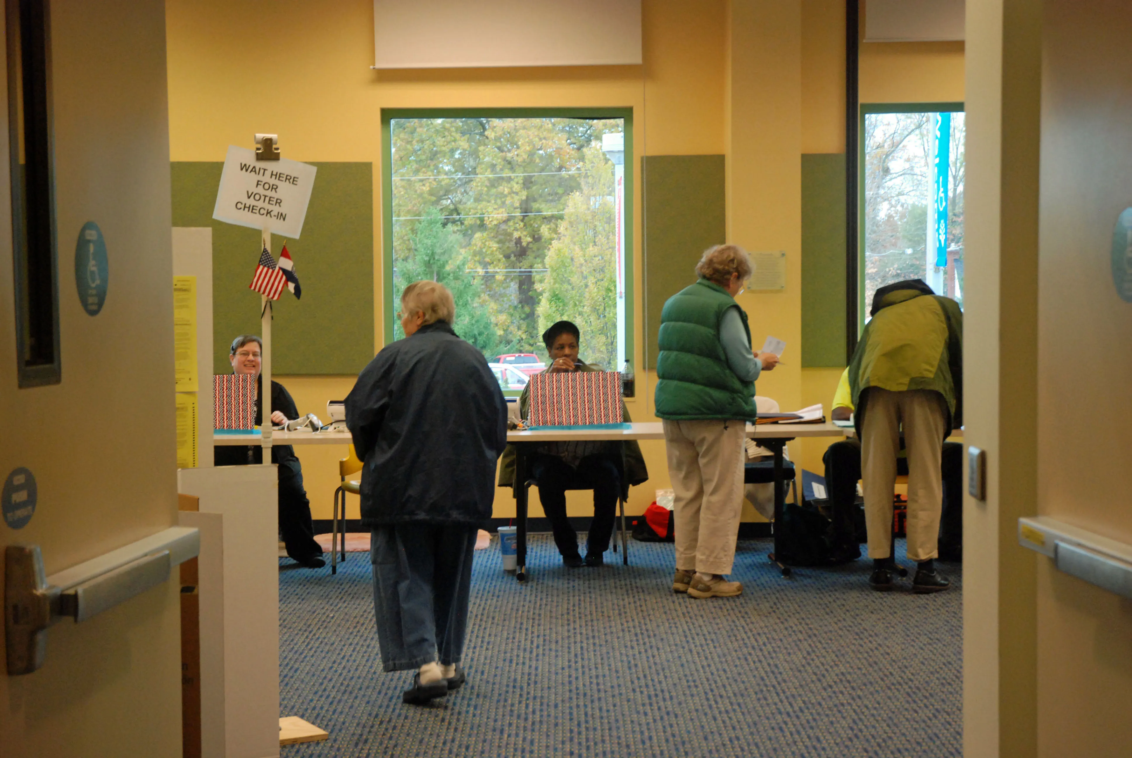 Voters at a polling place in the United States